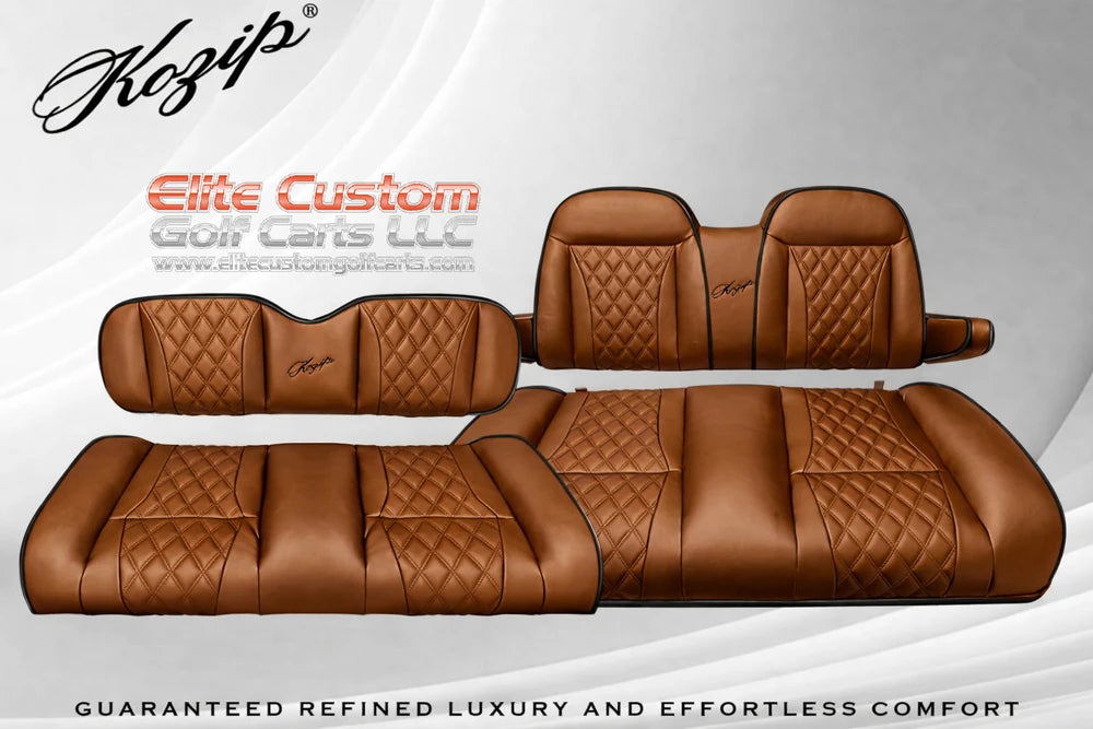 Kozip Club Car Brown Golf Cart Seat Cushions with Armrest