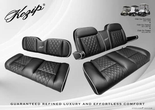 Black Club Car Golf Cart Seat Cushions with Armrest