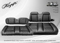 Black Club Car Golf Cart Seat Cushions with Armrest