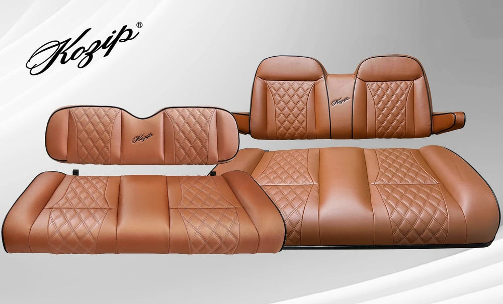 Kozip Club Car Brown Golf Cart Seat Cushions with Armrest